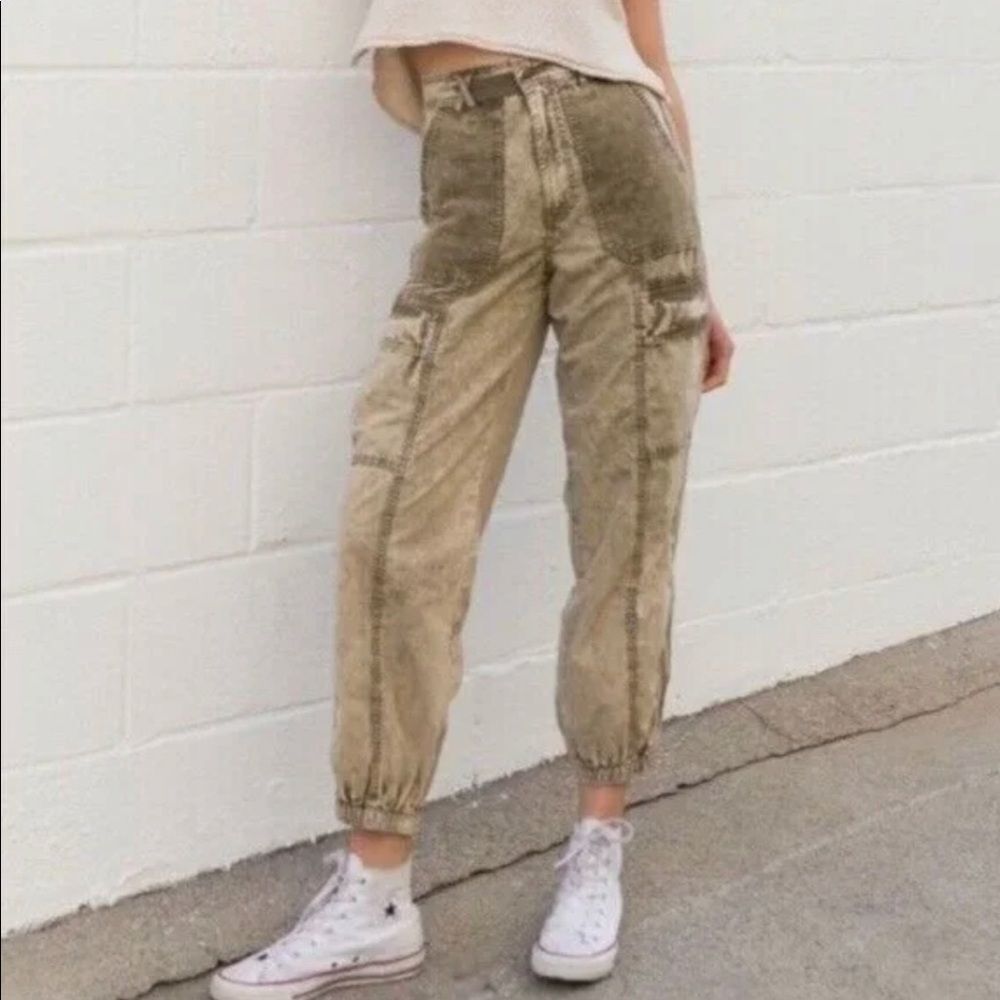 Urban Outfitters Acid Wash Cargo Pants Joggers High Rise Bleach XS 2